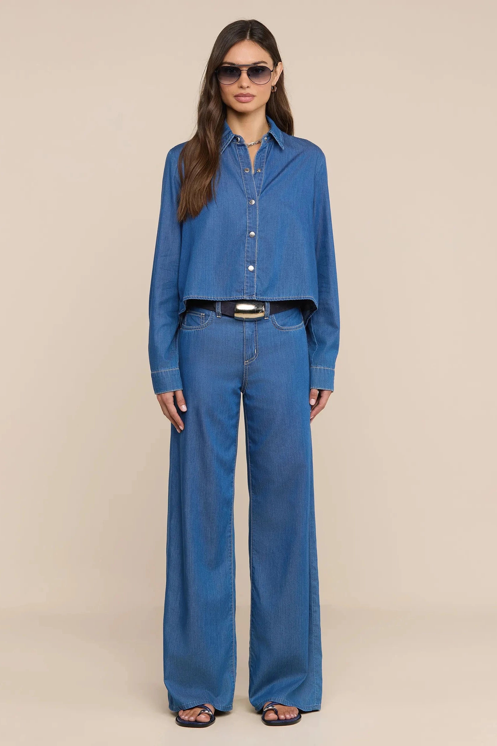 L'Agence Alicent High Rise Sneaker Wide Leg Cherokee