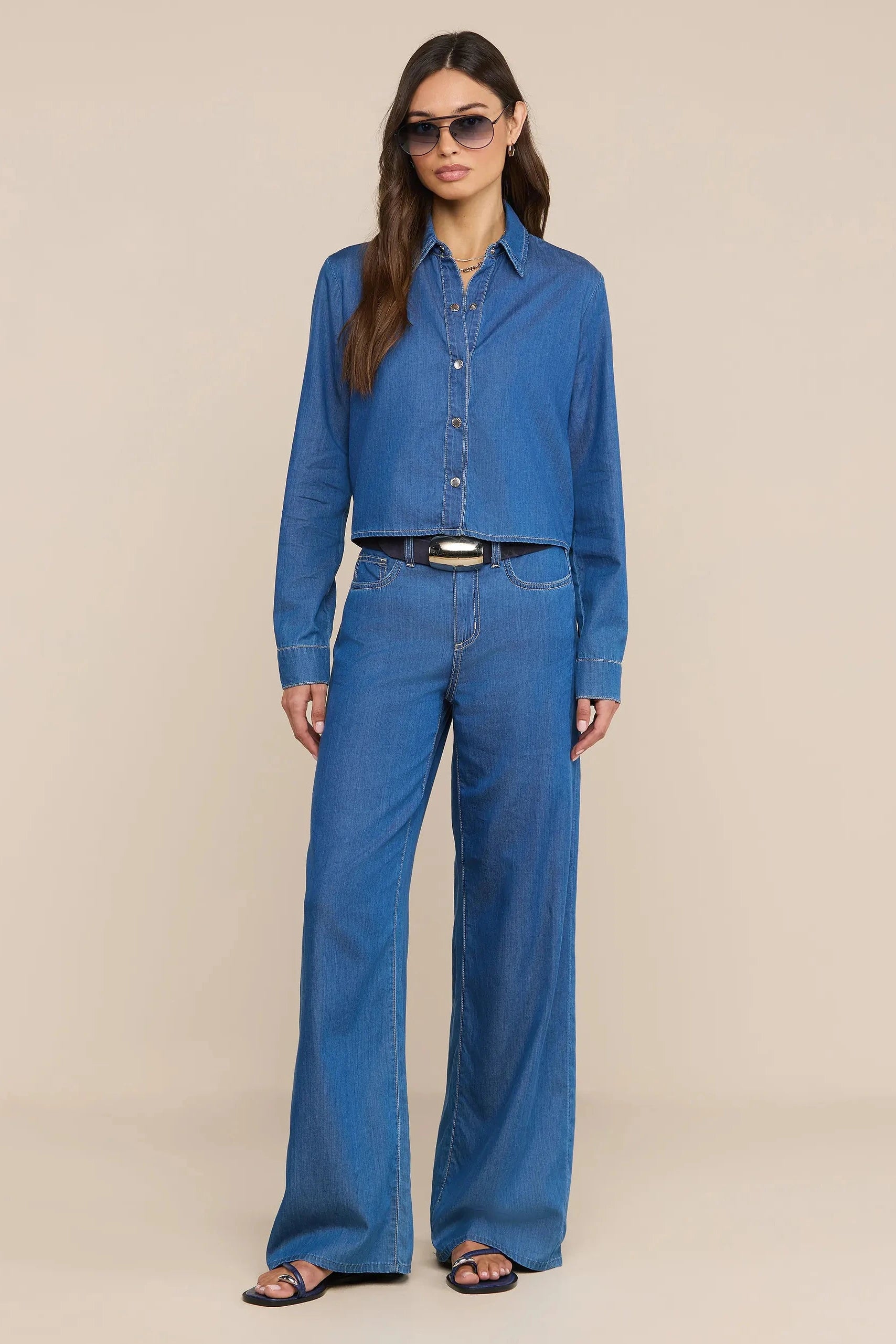 L'Agence Alicent High Rise Sneaker Wide Leg Cherokee
