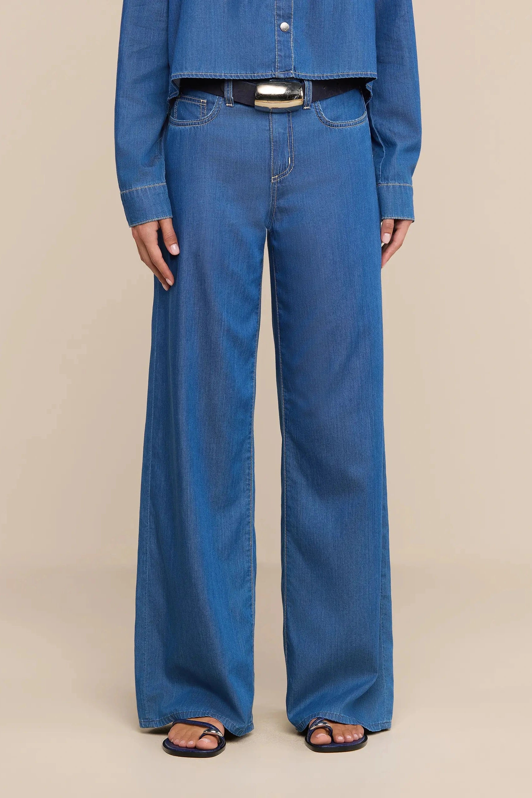 L'Agence Alicent High Rise Sneaker Wide Leg Cherokee