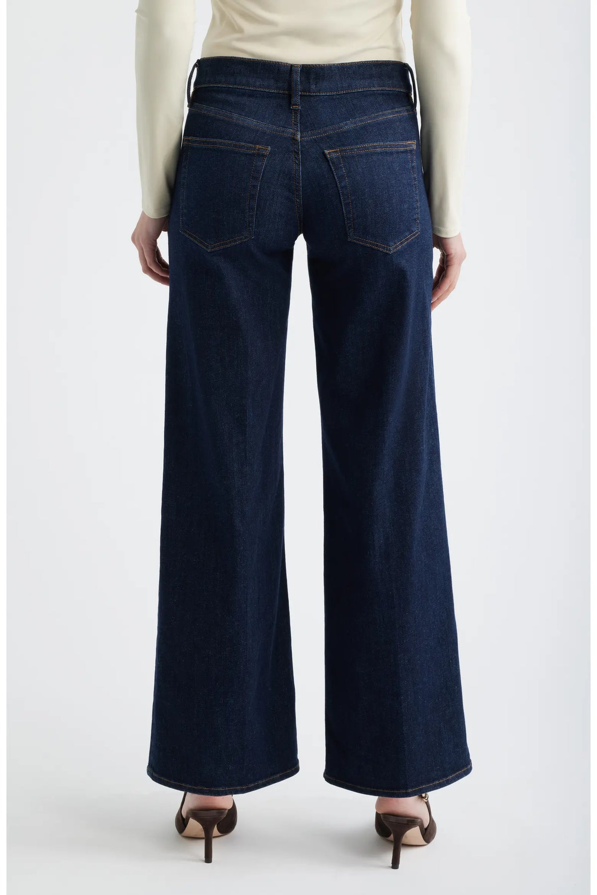 Frame The Low Rise Slim Palazzo Polished Jean