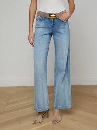 L'Agence Joanne Low-Rise Wide-Leg Jean Dry Ice