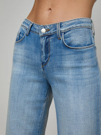 L'Agence Joanne Low-Rise Wide-Leg Jean Dry Ice