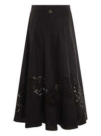 Twinset Long Skirt In Broderie Anglaise Poplin