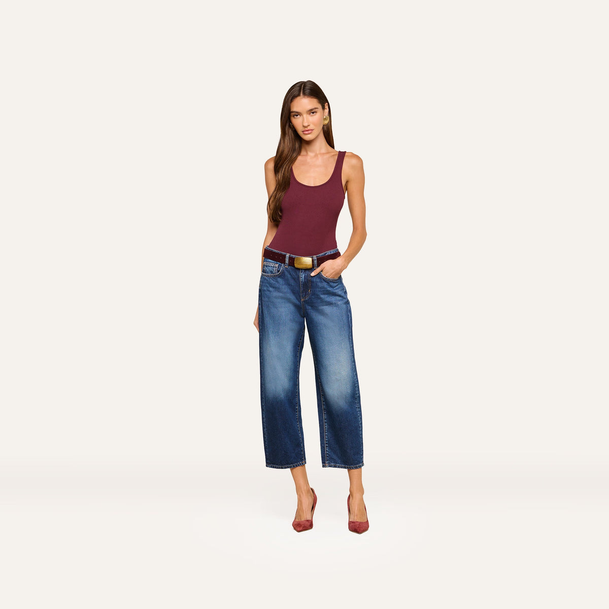 L'Agence Mallis High-Rise Bow-Leg Jean Prado