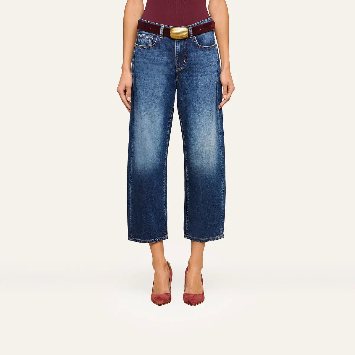 L'Agence Mallis High-Rise Bow-Leg Jean Prado
