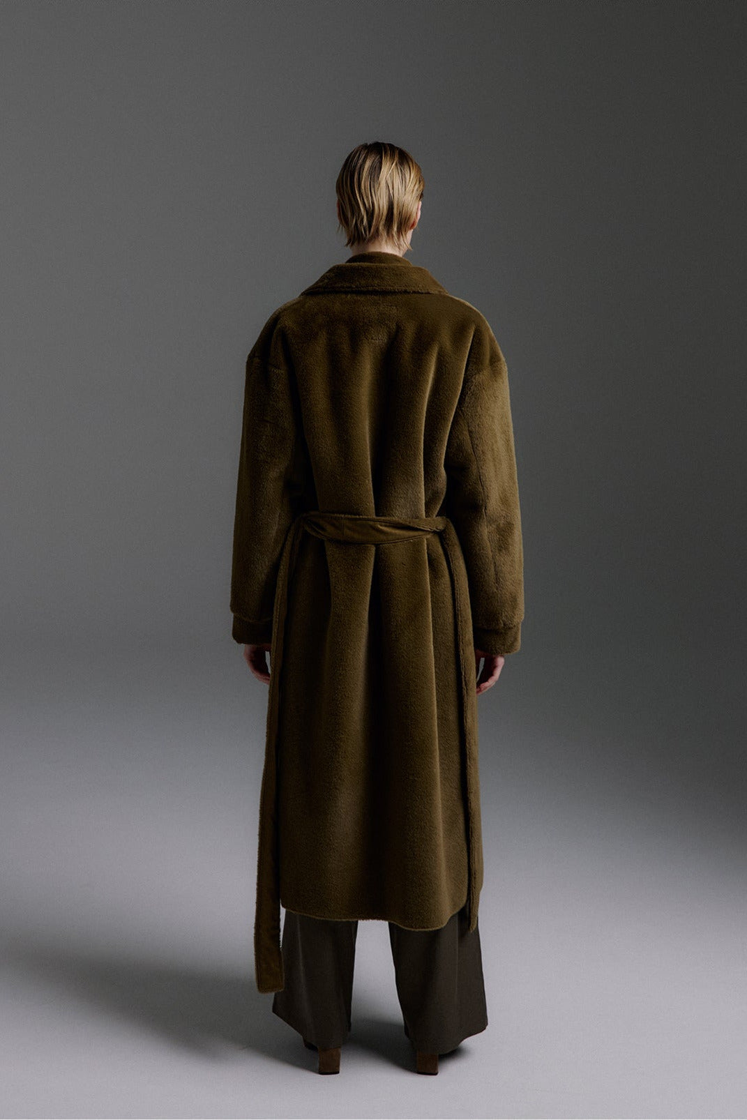 Molliolli Diane Belted Long Coat Khaki Green