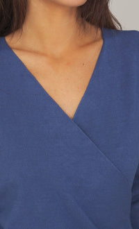 Twinset en maille à manches longues, bleu indigo