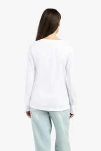 YAYA Jersey Top With Long Sleeves and Woven Cuffs