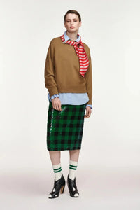 Essentiel Pull Kurtis avec écharpe Camel Club