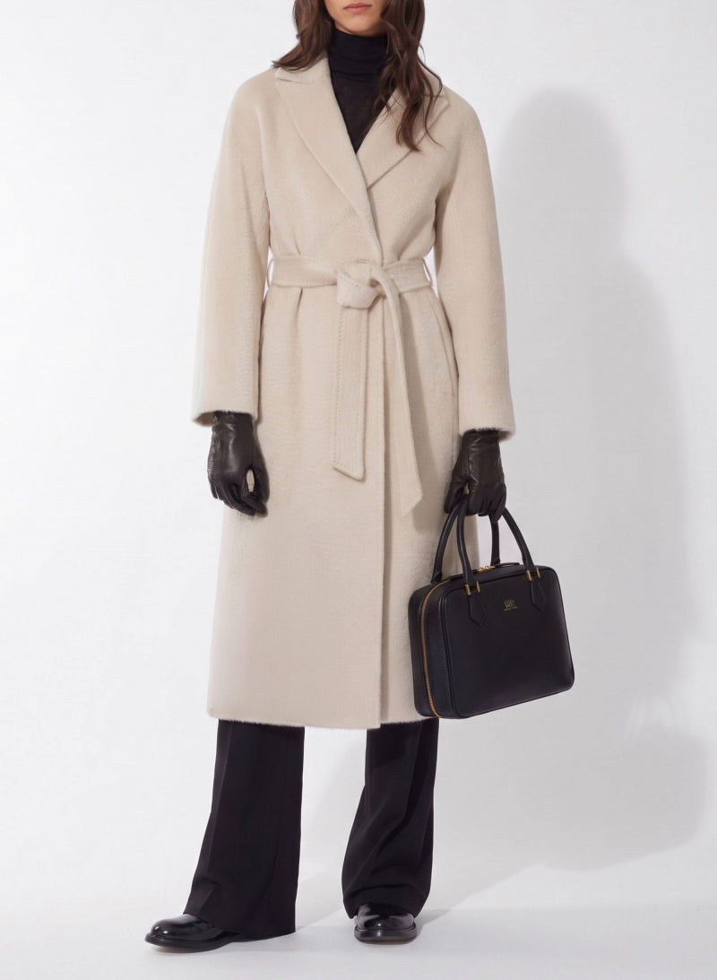 Sac Cinzia Rocca noir en cuir véritable à double fermeture éclair - noir