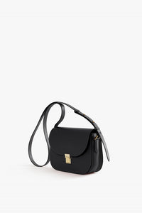Cinzia Rocca Black Genuine Leather Shoulder Bag With Snap Closure - Black
