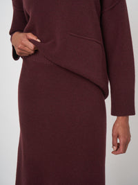 Jupe midi ajustée en maille à motifs répétitifs