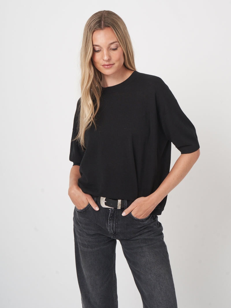 Repeat Relaxed Short-Sleeve Knit Top