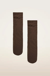 Wolford Rosebloom Net Knee-Highs Roasted Tea