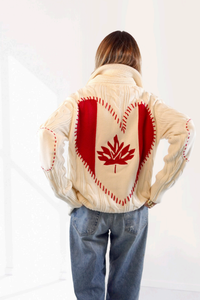 Kerri Rosenthal Cardigan Écharpe Helen Shawl Drapeau Canadien Écru