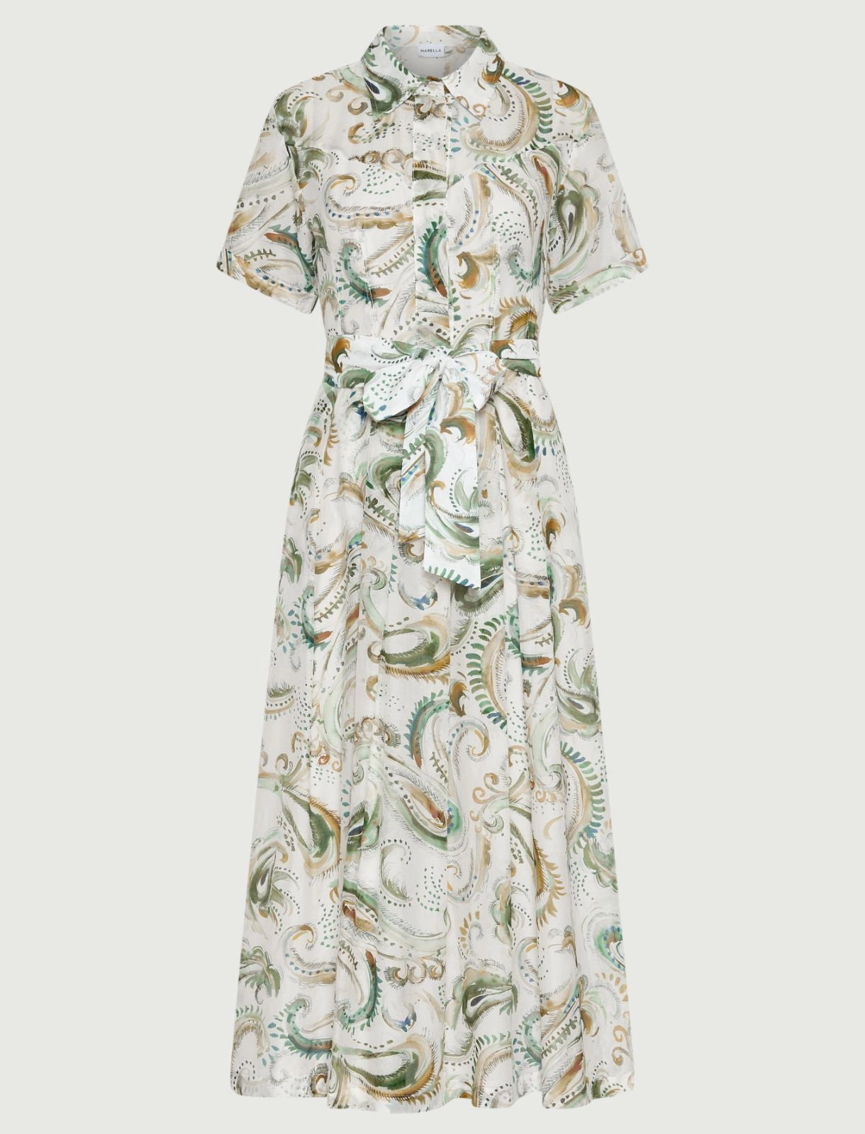 Marella Robe en Voile de Coton et Soie Blanc Optique