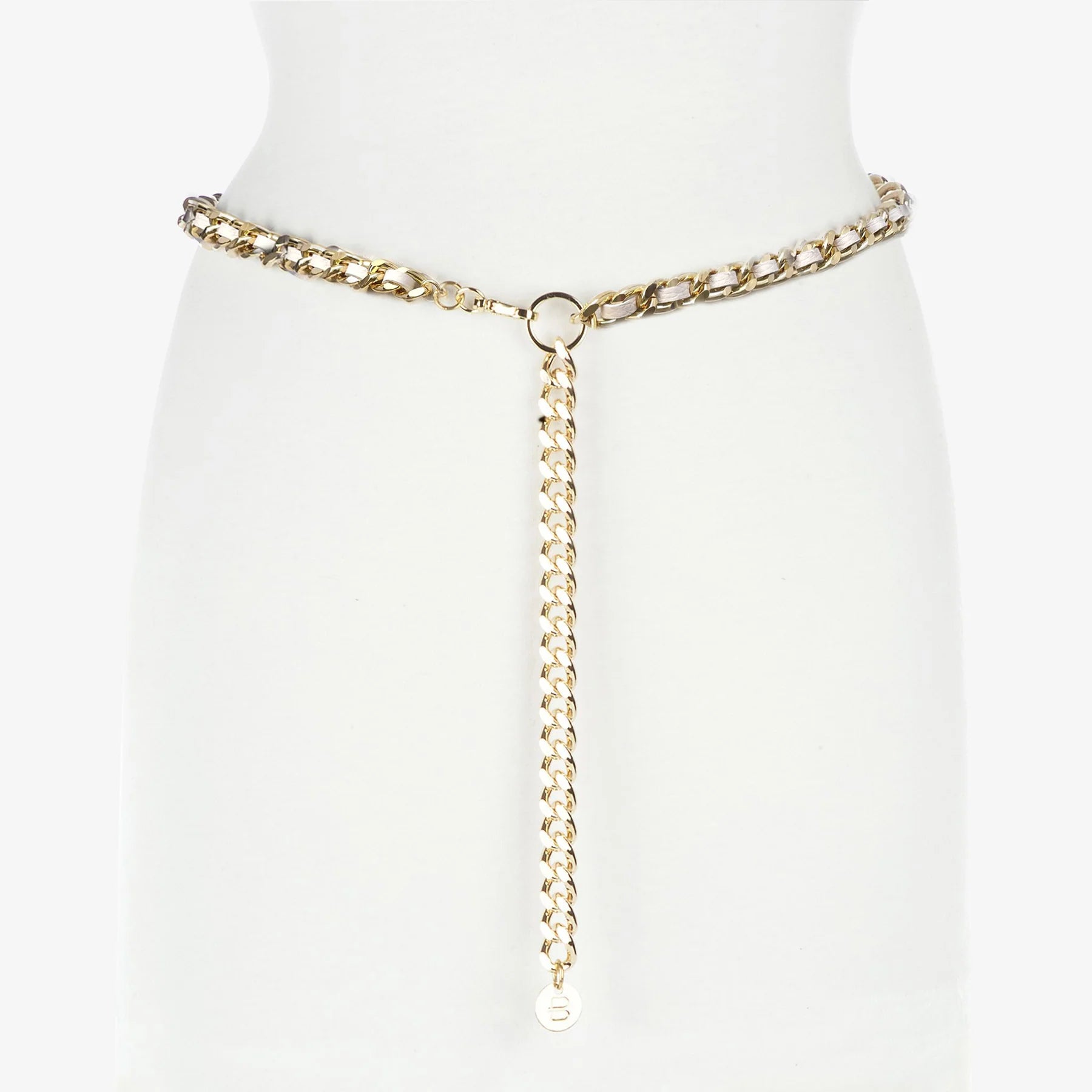 Brave Leather Doone Simple Chain Belt Gold/Marble