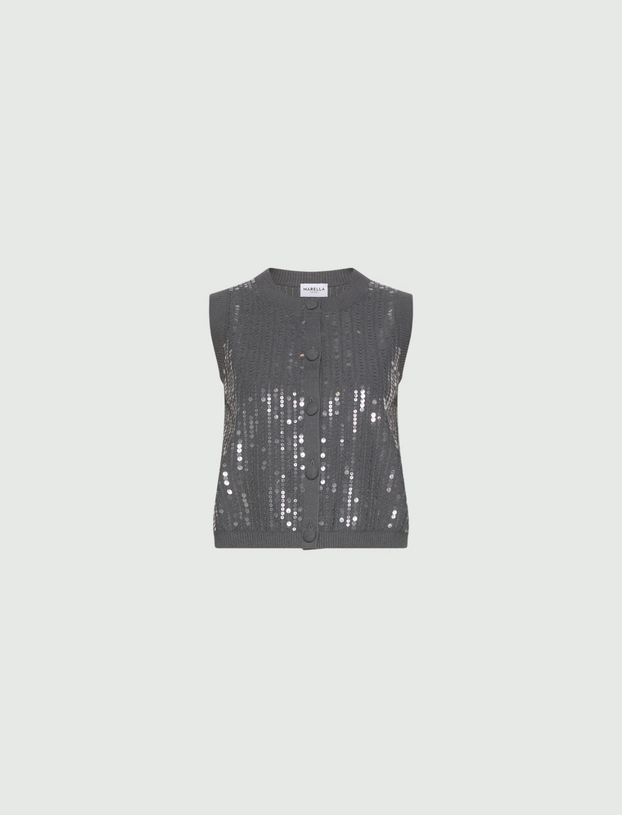 Gilet en maille Marella Eroico Gris clair
