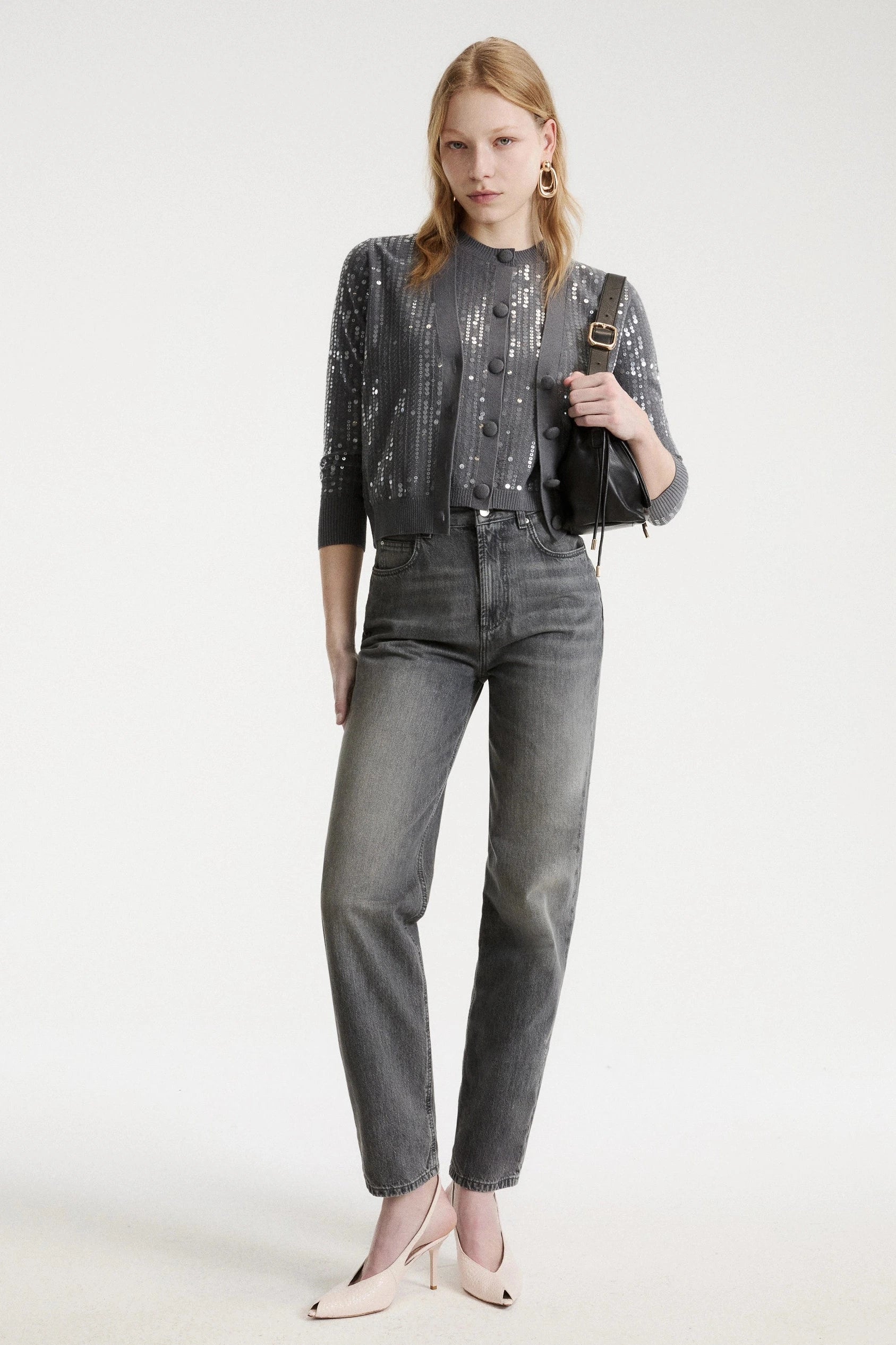 Gilet en maille Marella Eroico Gris clair