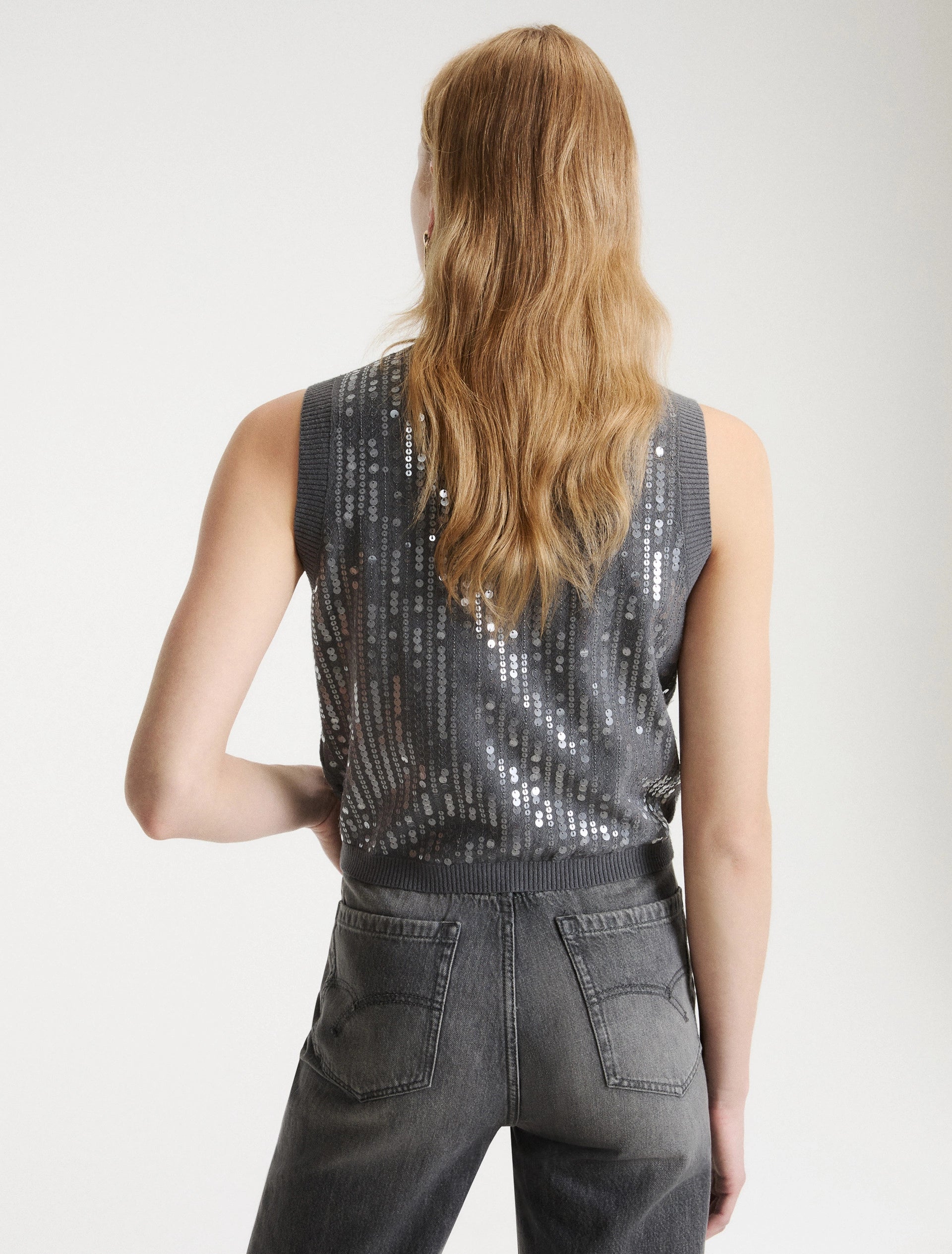 Gilet en maille Marella Eroico Gris clair