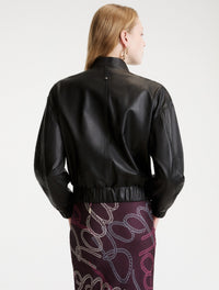 Marella MA45409F-004 veste en cuir Alfio noire