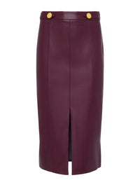 L'Agence Arlette Jupe Midi en Cuir Végan