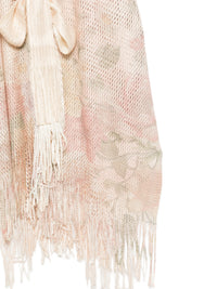 Twinset Floral-Print Fringed Beach Cover-Up