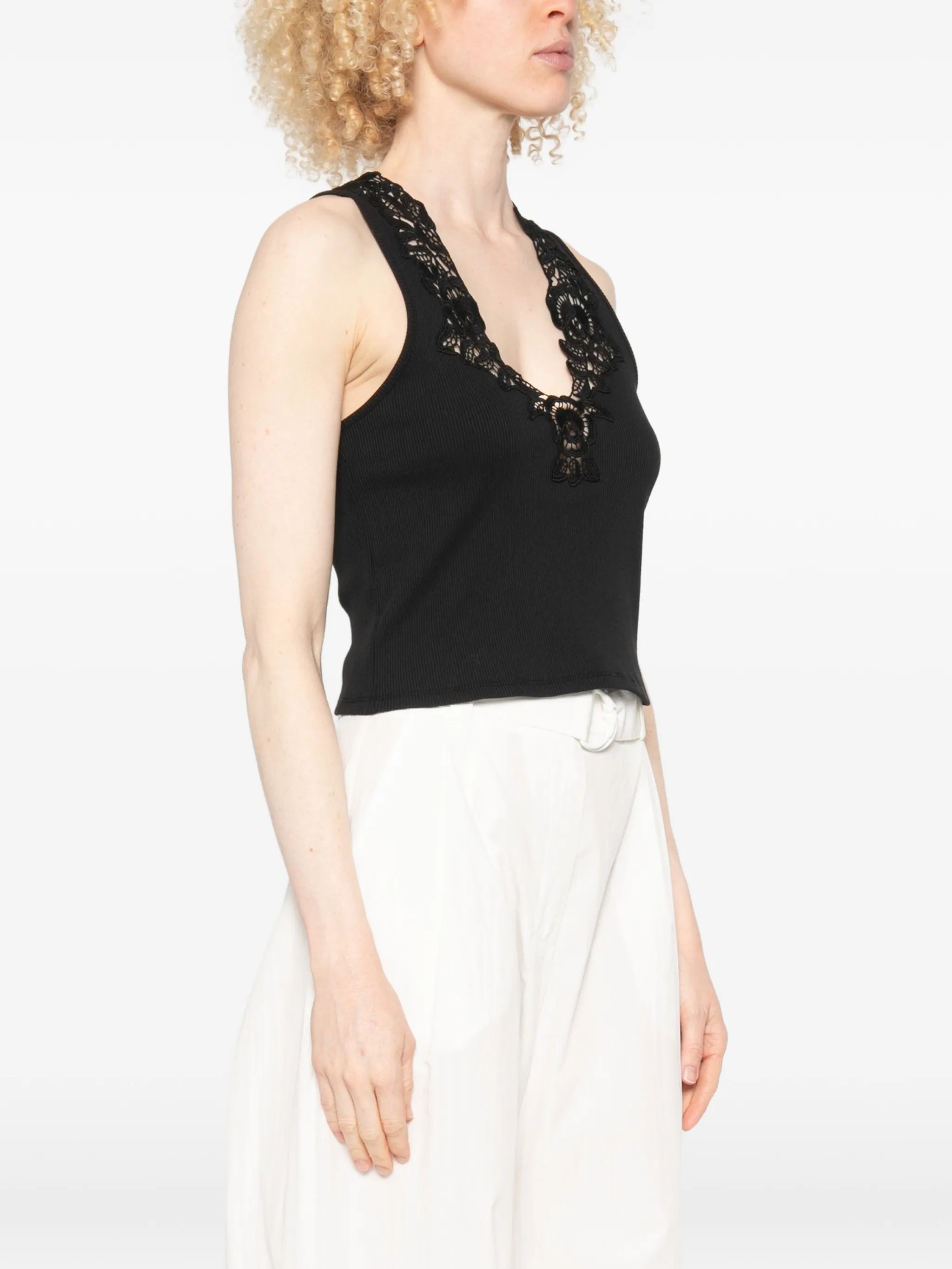 Twinset Ribbed Tank Top Black