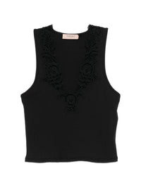 Twinset Ribbed Tank Top Black