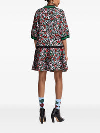 Essentiel Antwerp Kartos Floral-Print Polo with Bow Buttons Flower Multi