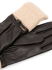 Twinset Logo-Opaque Gloves - Dark Brown