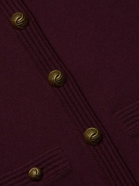 L'Agence 80161NXC2-MLBG Gilet court Patsy à col rond Malbec/Gold