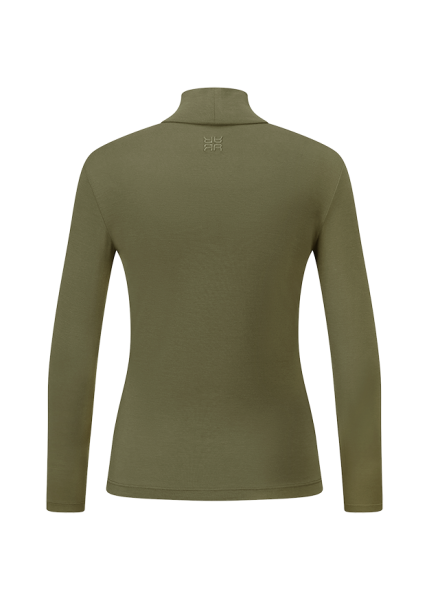 Riani Long-Sleeve Top With Stand-Up Collar Olive