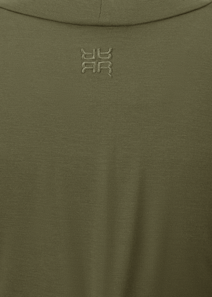 Riani Long-Sleeve Top With Stand-Up Collar Olive
