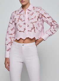 L'Agence Seychelle Cropped Pale Cameo Pink Blouse
