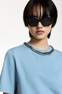 T-shirt avec chaîne Klaim Essentiel Azure Affair