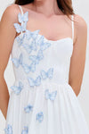 Robe midi Papillon en popeline PatBO Flutter