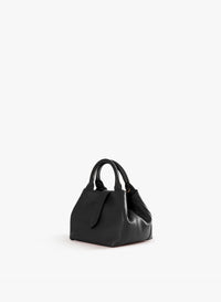Cinzia Rocca Sac à bandoulière noir en cuir avec poignée intégrée et bandoulière - Noir