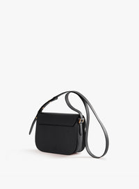 Cinzia Rocca Black Genuine Leather Shoulder Bag With Snap Closure - Black