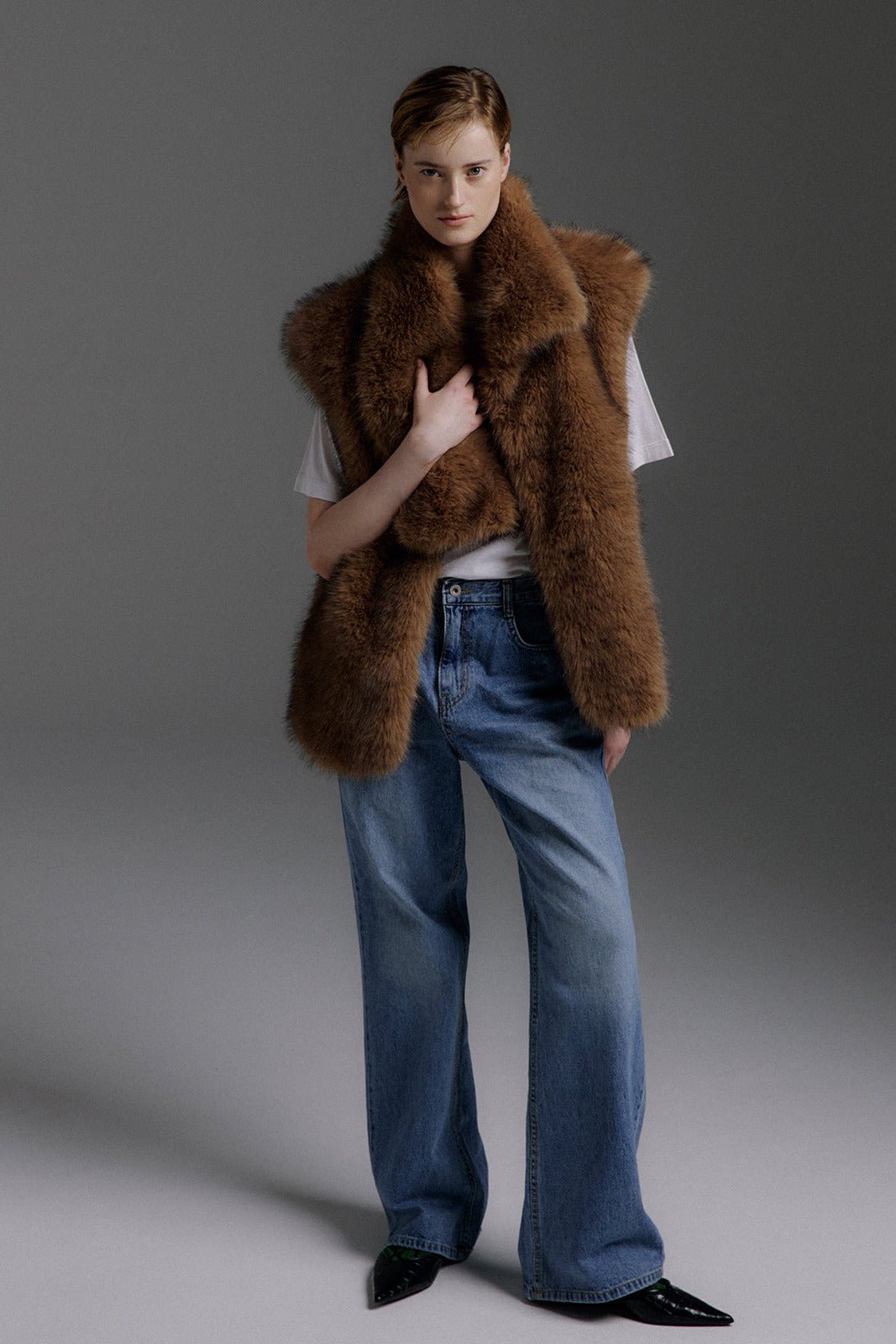 Molliolli Etoil Collar Vest Wild Brown