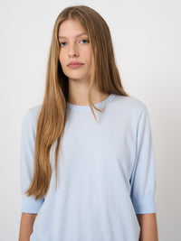 Pull à Manches Courtes en Coton Superfin Océan Repeat