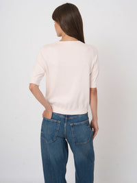 Pull à Manches Courtes en Coton Superfin Brillant Repeat