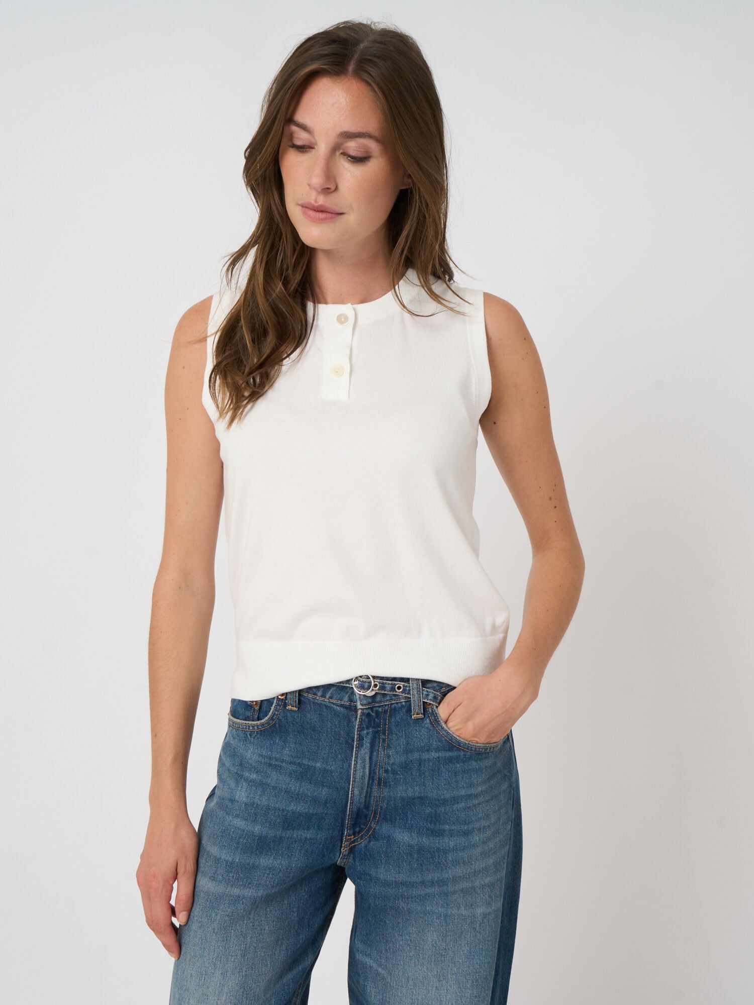 Repeat Superfine Cotton Sleeveless Top