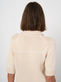 Repeat Chunky Knit Cotton-Blend Polo Cardigan