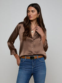 L'Agence Dani Silk Blouse Cardamom