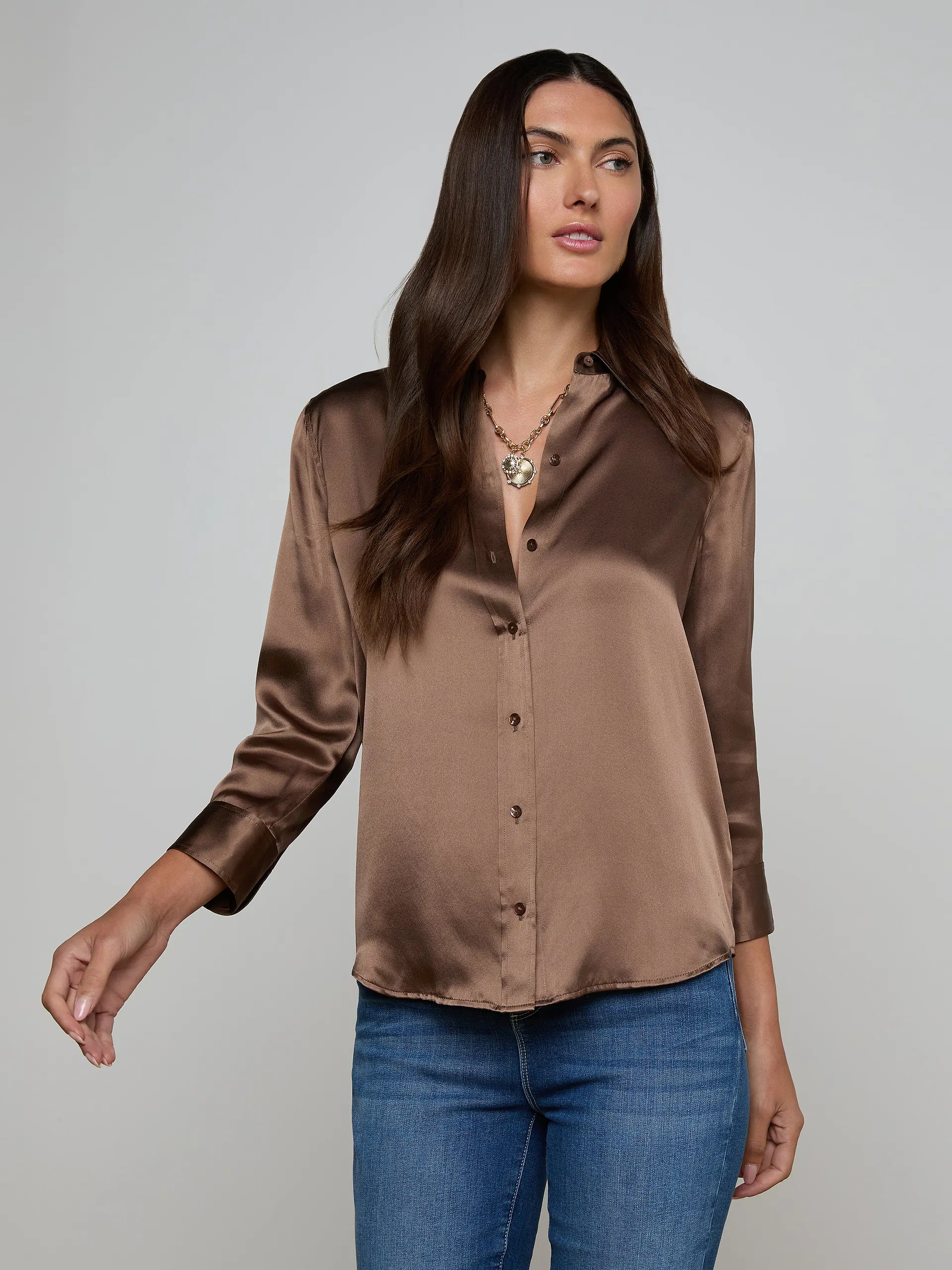 L'Agence Dani Silk Blouse Cardamom