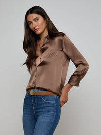 L'Agence Dani Silk Blouse Cardamom