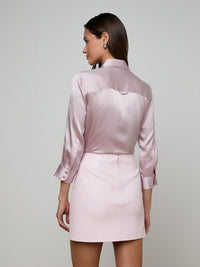 L'Agence Dani Silk Blouse Icy Lilac