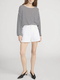 Frame Le Pull ample rayé Crème multi