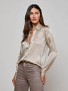 L'Agence Tyler Silk Blouse Smoke Gray